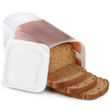 Airtight Bread Storage Box, Large Clear Container for Loaves & Sandwiches, Stackable & Easy to Clean – Compatible with Kitchen Countertop, Pantry,