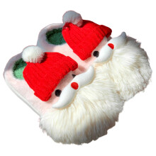Juletøfler, flate termiske tøfler sklisikre myke plysjtøfler til gave (38-39 julenissen)