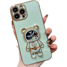 3D kryt na telefon s motivem astronauta s pohyblivým pískem pro Samsung Galaxy S23Ultra – úleva od stresu, třpytivý stojánek, měkký lesklý