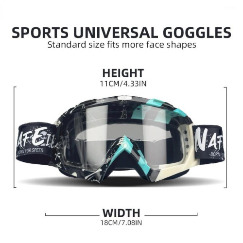 Motorcycle Goggles, Adjustable Elastic Band Replaceable Lens Goggles, Protective Gear for Motorcycle Bicycle Skiing Climbing 1