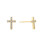 Zirconia Cross Stud Earrings Gold Plated Pair 1