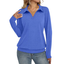 Damen-Poloshirt, langärmelig, Business-Casual-Oberteil