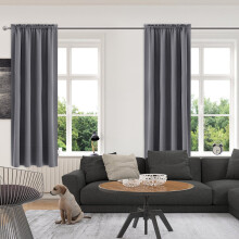 Rideaux occultants pour chambre et salon – Isolation thermique, économies d'énergie, réduction du bruit – Gris, 96,5 cm x 213,5 cm par panneau