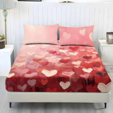 Gradient Love Heart Twin Sheet Set 3-Piece Soft Cooling