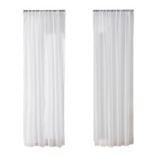 Solid Color Sheer Curtains Semi-Sheer Rod Pocket 2-Pack
