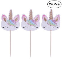 24pcs Cake Cupcake Toppers Picks Adorable Cake Decorating Supplies for Kids Children Birthday Party