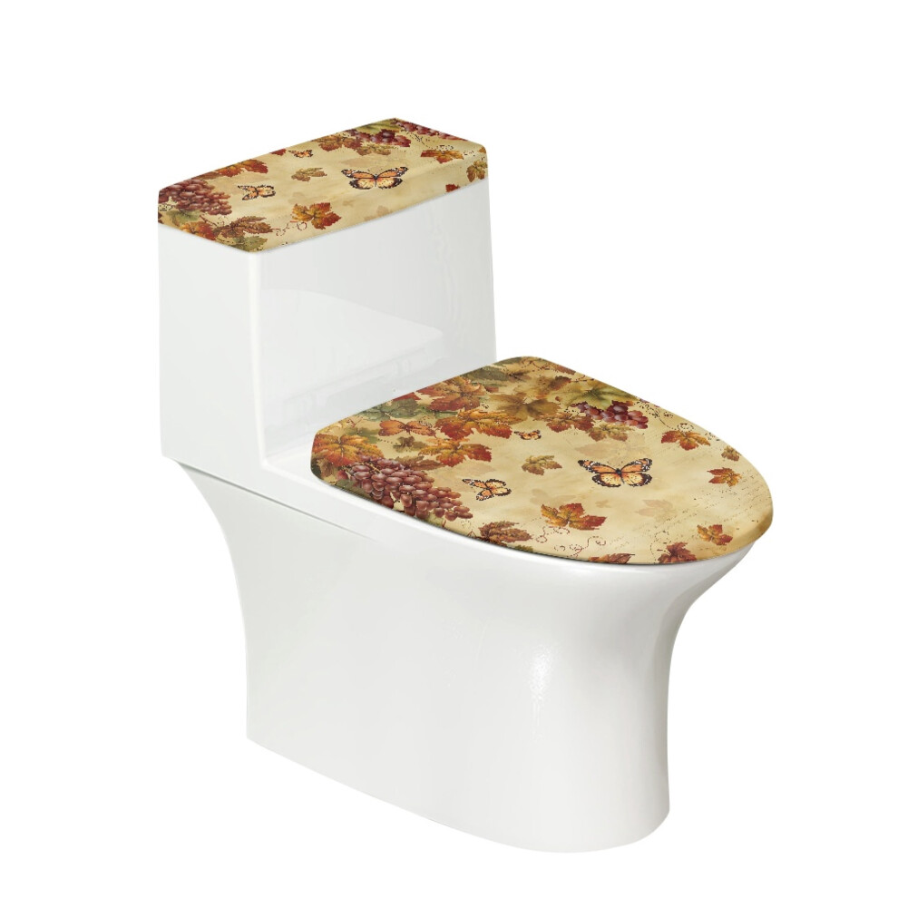 Toilet Lid Dust Cover Set Butterfly Maple Leaf Pattern 968604486784