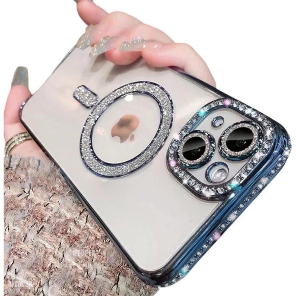 Iphone Case Glitter Diamond Electroplated Soft Blue 968604483998
