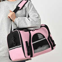 Transportador portátil para animais de estimação, tipo bolsa de ombro, dobrável, respirável e transparente.