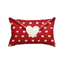 Housse de coussin décorative rectangulaire avec imprimé enveloppe et cœur, en polyester doux, pour canapé, lit, fauteuil, décoration intérieure