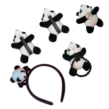 3Sets Panda Broschen Und Haarreifen, Und Kopfschmuck