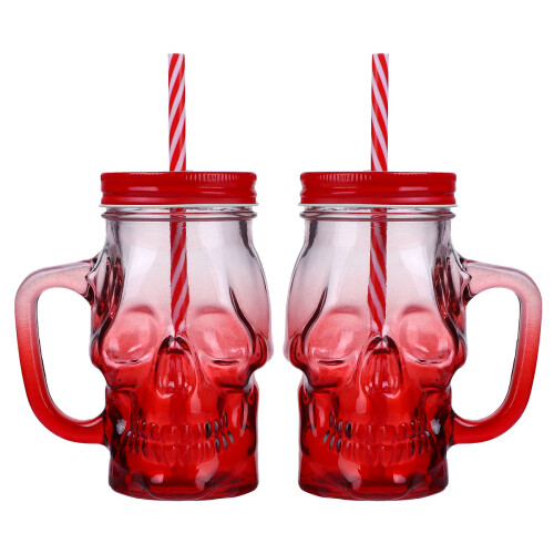 2Pcs Halloween Skull Gradient Glass Cup 500Ml