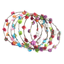 6Pcs LED Light Up Flower Wreath Headbands Party Crown Assorted Colors