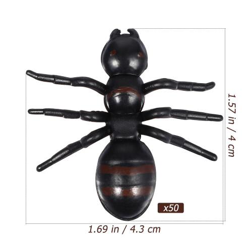 50Pack Simulation Ants Model Black Realistic Insect Decorations for April Fools Day 1