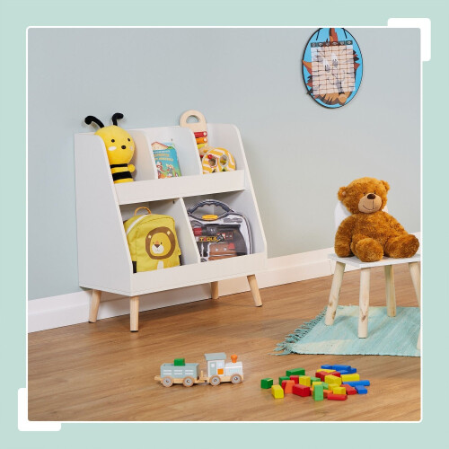 Libreria per bambini, 5 ripiani, contenitore per giocattoli 1