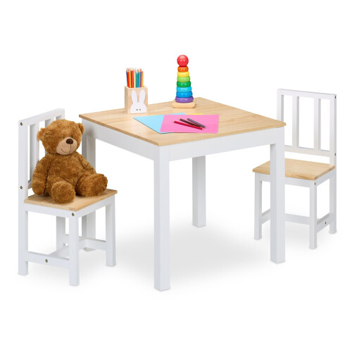Set tavolo e sedie per bambini - Mobili da interno in legno da 3 pezzi 1