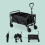 Black Folding Garden Cart with Rubber Wheels 4