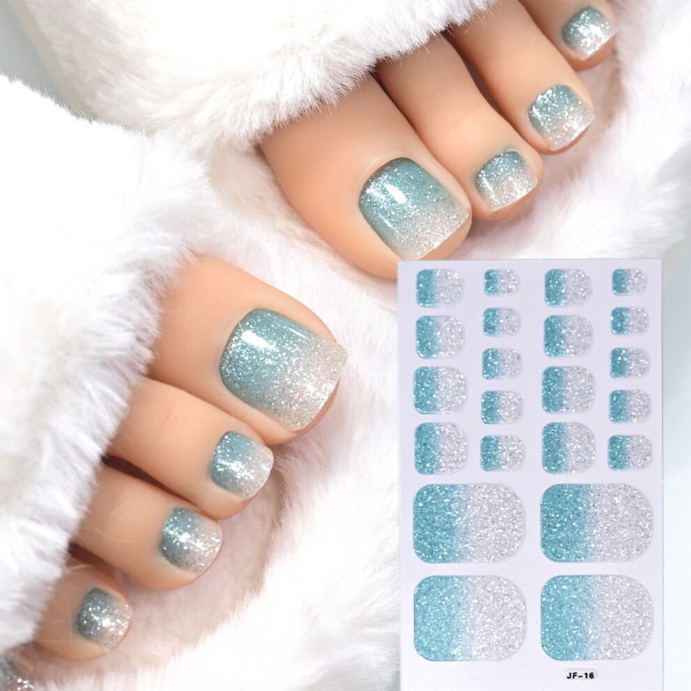 Penghui-Toys (16) Short Square Press On Toe Nails Elegant Square Shape Glitter Press On Toenails For Stage Performance Wear