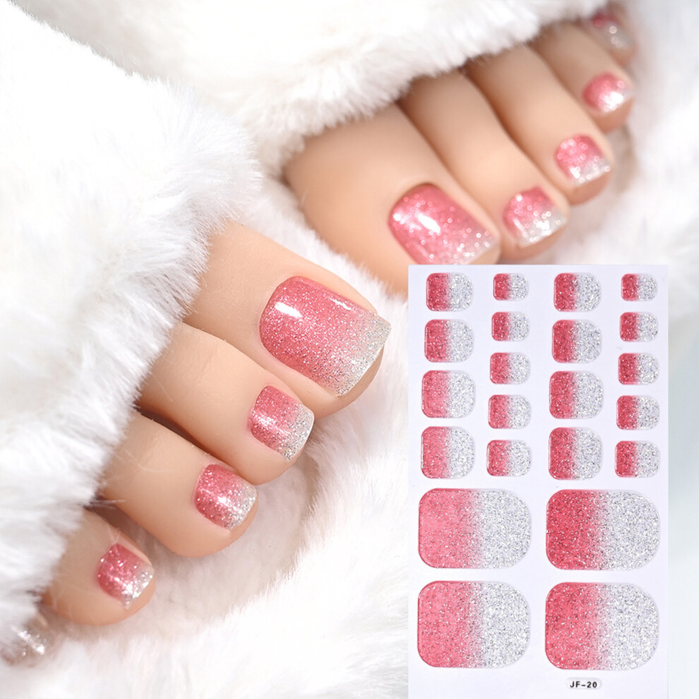 Penghui-Toys (20) Short Square Press On Toe Nails Elegant Square Shape Glitter Press On Toenails For Stage Performance Wear
