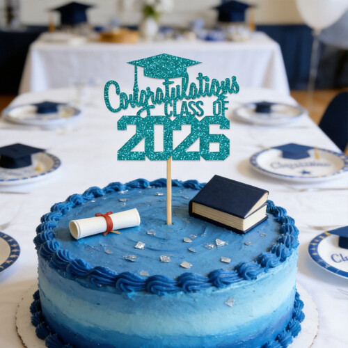 Graduation Glitter Cake Topper 5.9 inch 2