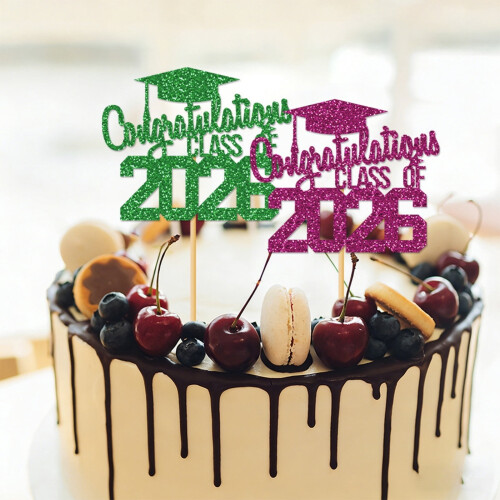 Graduation Cake Topper Glitter Paper 1pc 1