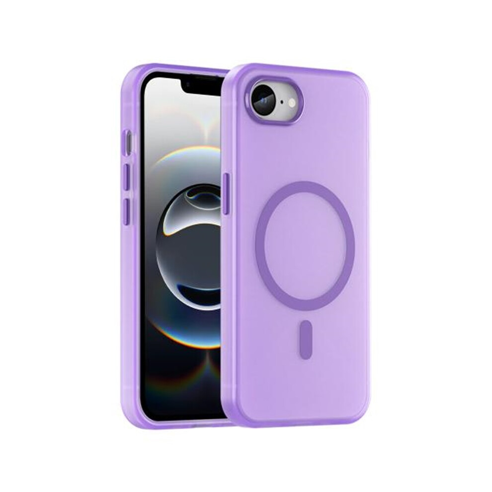 For Compatible With Iphone 16E Magsafe Frosted Translucent Tpu + Pc Full Coverage Phone Case,,For Compatible With Iphone 16E Purple 9485826632689