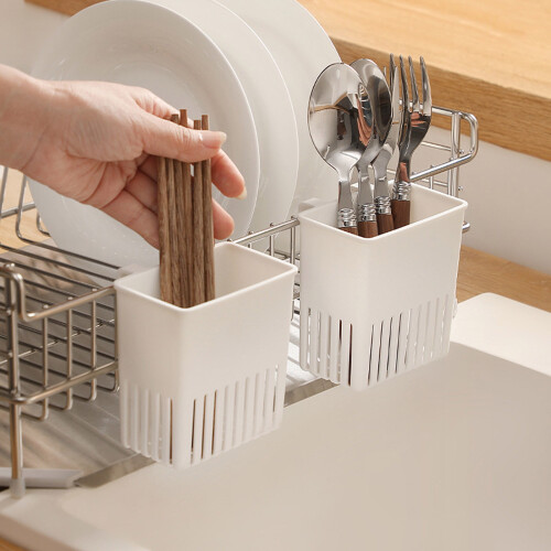 Utensils Holder and Cutlery Drying Rack Compact Kitchen Drainer Drain Organizer Storage Solution 2