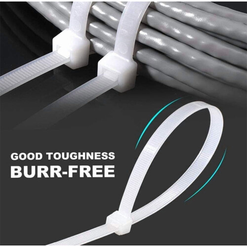 Abraçadeiras de nylon reforçadas de 30 cm (12 polegadas), 100 unidades, brancas, resistentes a raios UV, com travamento automático, ideais para 2