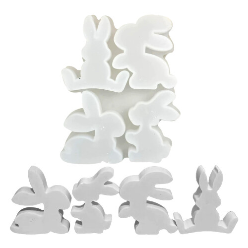 Silikonformar för påskhare – 4Poses, Resin 1