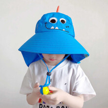 (Little Dinosaur) Outdoor Kids Sun Hat Breathable Sun Protection Hat with Neck Flap Sunhat Kids Fishing Safari Hat