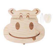 Baby Tooth Box With Space To Write Dates Wooden Teeth Holder Durable Odorless Magnetic Closure Cute Design Eco-Friendly Material Baby Keepsake Box