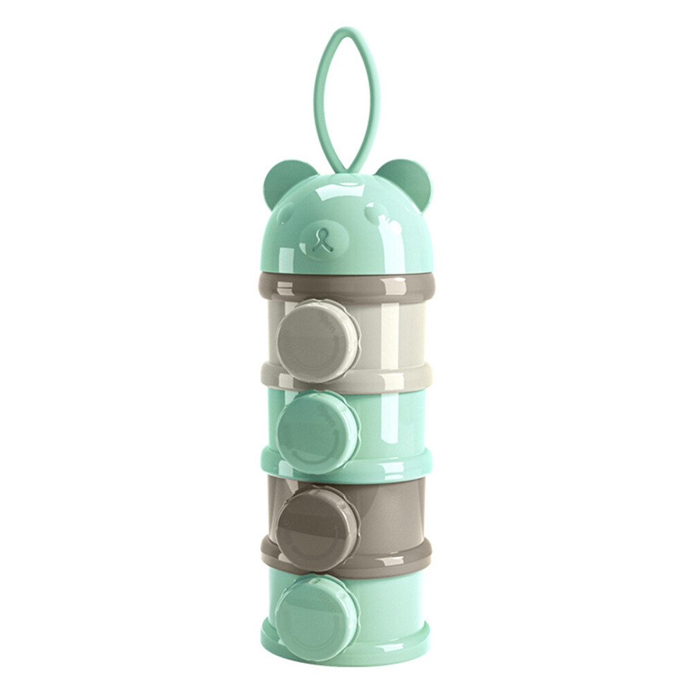 Portable Snack Storage Box For Baby Food, 4Layer Stackable Formula Container Dishwasher Safe BPA Free PP Material Non Spill Storage Case Food