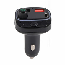 Adaptador Bluetooth para coche con carga rápida, transmisor FM, manos libres inalámbrico, audio Hi-Fi, pantalla dual retroiluminada por LED,