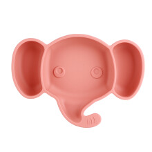 Pratos infantis antiderrapantes com ventosa, design dividido em silicone de qualidade alimentar, próprios para micro-ondas e lava-louças, louça