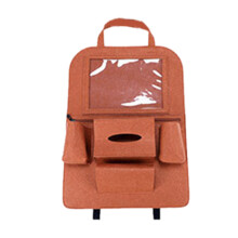 PU Leather Car Back Seat Organizer With Foldable Dining Table For Children Durable Materials And Breathable Fabric Components Seat Back Protector