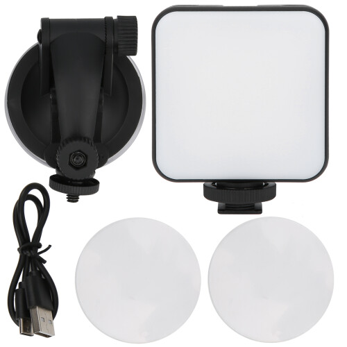 Mini lampe d'appoint portable LED pour selfies, éclairage de visioconférence à intensité variable, rechargeable, fixation universelle à ventouse