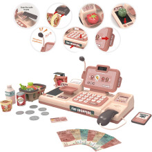 STEM Learning Toy Cash Register For Kids With Physical Scanning And Voice Amplifier Pretend Store Playset With Real Calculator Talking Toy Cash