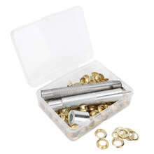 High Quality Grommet Kit for Leather and Canvas, Durable Brass Metal Grommets with Anti Rust Tools and Storage Case, Easy to Install Eyelets for DIY