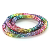 Rópa Seicíní Glitter Criostail Rhinestone Rópa Glitter Babhta Lonrach Lásaí Bróg Tarraingthe Athsholáthar Dearadh Galánta Marthanach Do