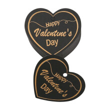 100pcs Heart/Round Pendant for Valentines Day Gifts and Decorations Cardstock Labels Hot Stamping Letter Print Card
