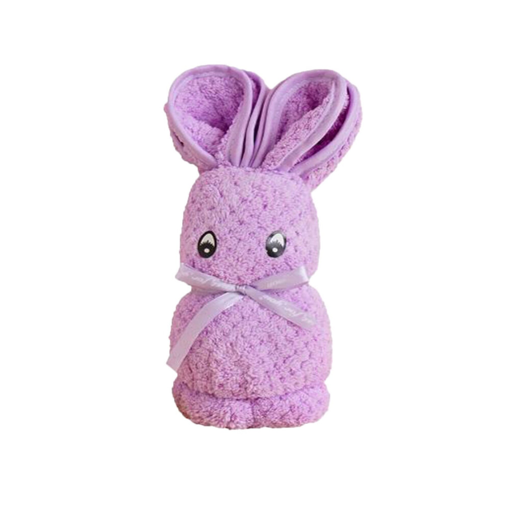 Coral Fleece Rabbit-Shaped Folded Towel Soft Absorbent Hand & Face Towel for Daily Use