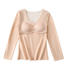 Women's Lace Lace Long Sleeve Thermal Shirts Warm Winter Fleece Lined Baselayer Tops Seamless Loungewear