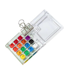 Portable Watercolor Paint Set with Metal Clamp Watercolor Paint Box Mixing Tray Artist Art Supply for Beginner