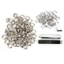 Messingösen, 12 mm, verstärkte Ausführung, für Lederarbeiten, strapazierfähiges Material, einfache Handhabung, vielseitig einsetzbar, DIY-Set