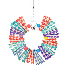 Wood Chip Woven Design Suitable For Small And Medium-Sized Birds Colorful Shredding Bird Toy Bamboo Finger Traps DIY Core Bird Chewing Toy Components