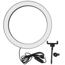 10 säädettävää kirkkaustasoa, rengasvalo USB-portilla, yleiskäyttöiset kuulapäät, himmennettävä, 3 valotilaa, rengasvalon varaosat