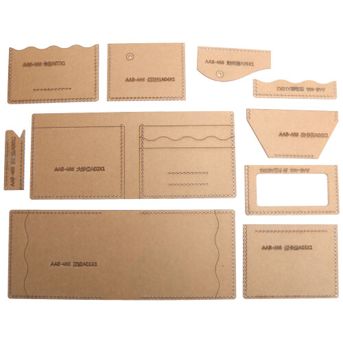 Short Wallet Leather Pattern Template DIY Acrylic Set (AAB‑466) 1