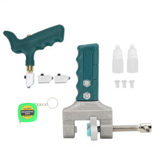 Professional Glass Cutting Tool Set, Adjustable Handle Glass Tile Cutter with Rust Resistant Coating Automatic Oil Dispensing System Controlled Break