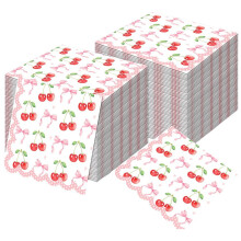 100 rosa kirsebærpapirservietter 33 x 33 cm