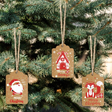 60PCS Kraft Christmas Gift Tags with Jute Twine for DIY Holiday Wrapping, Compatible with Stamp & Label